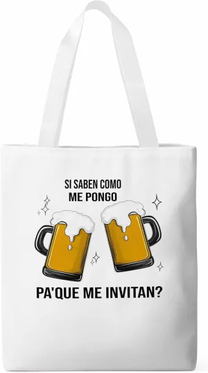 Canvas Tote Bag Beer Celebration Reusable Grocery Shopping Bags with Handle, Fun Word Large Canvas