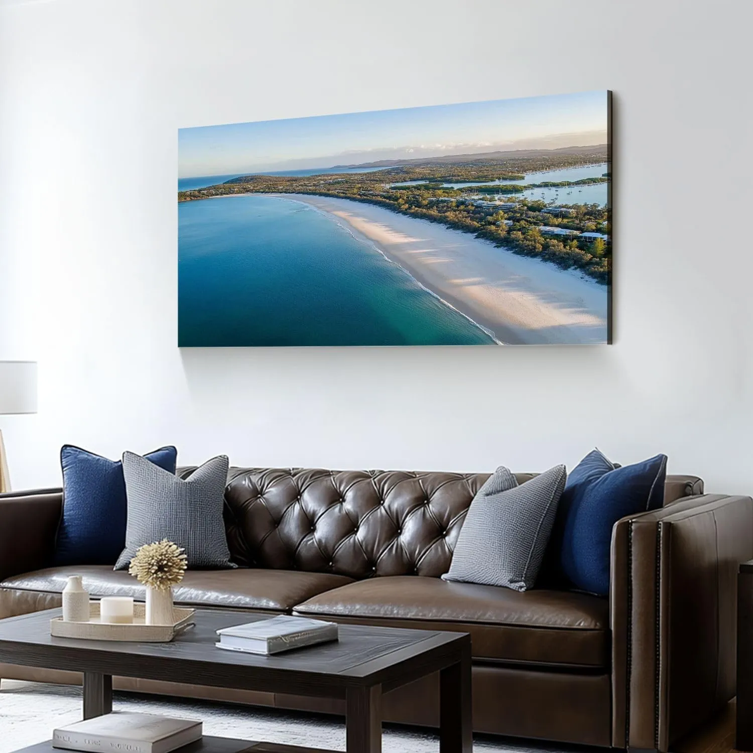 Canvas Wall Art Prints Aerial view Noosa Queensland Large Framed Wall Art Painting Artwork Poster Hanging Home Decor for Living Room Office Bathroom 30"x60"