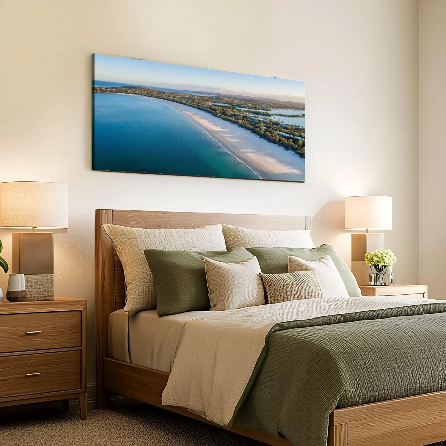 Canvas Wall Art Prints Aerial view Noosa Queensland Large Framed Wall Art Painting Artwork Poster Hanging Home Decor for Living Room Office Bathroom 30"x60"