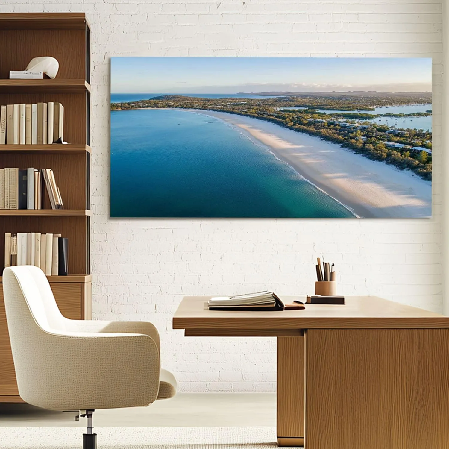 Canvas Wall Art Prints Aerial view Noosa Queensland Large Framed Wall Art Painting Artwork Poster Hanging Home Decor for Living Room Office Bathroom 30"x60"