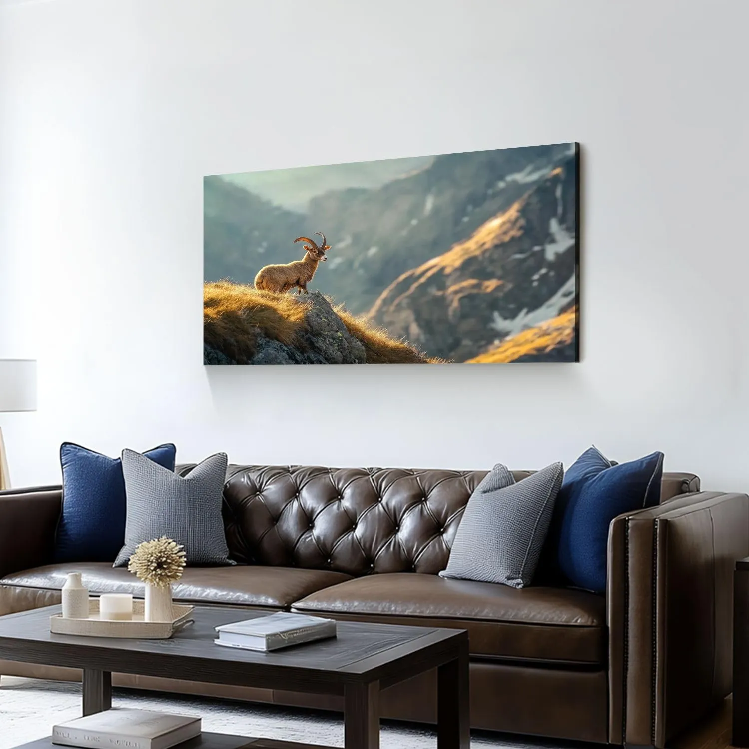 Canvas Wall Art Prints Alpine enjoys morning sun alps Large Framed Wall Art Painting Artwork Poster Hanging Home Decor for Living Room Office Bathroom 20"x40"
