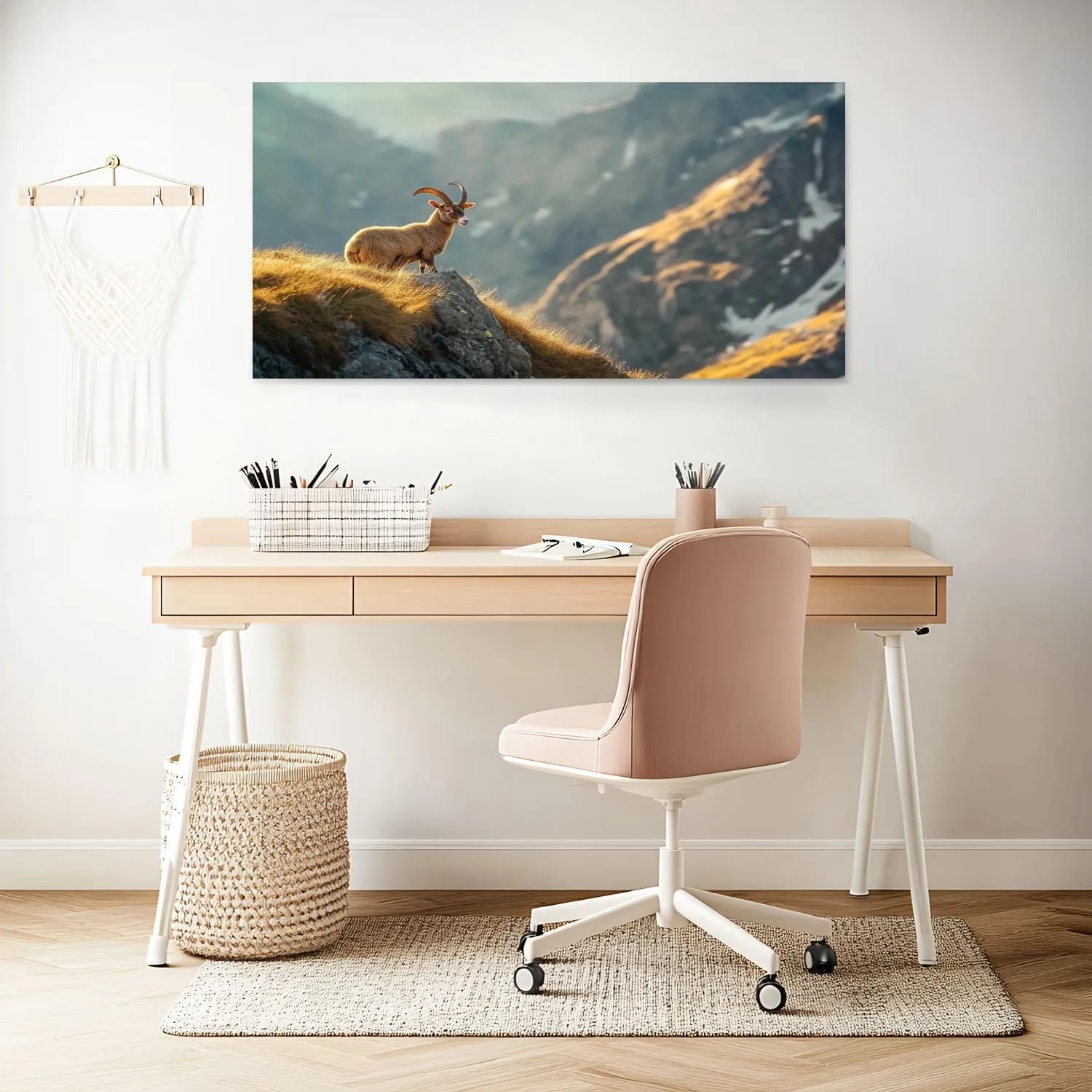 Canvas Wall Art Prints Alpine enjoys morning sun alps Large Framed Wall Art Painting Artwork Poster Hanging Home Decor for Living Room Office Bathroom 20"x40"