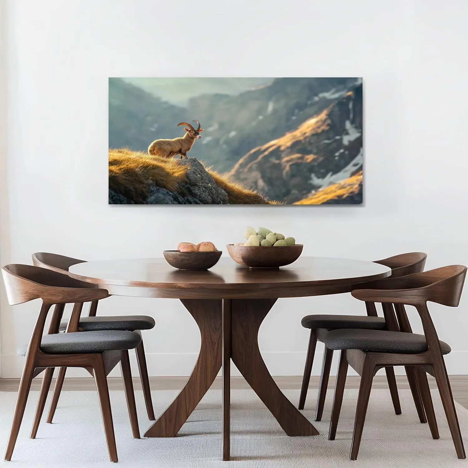 Canvas Wall Art Prints Alpine enjoys morning sun alps Large Framed Wall Art Painting Artwork Poster Hanging Home Decor for Living Room Office Bathroom 20"x40"