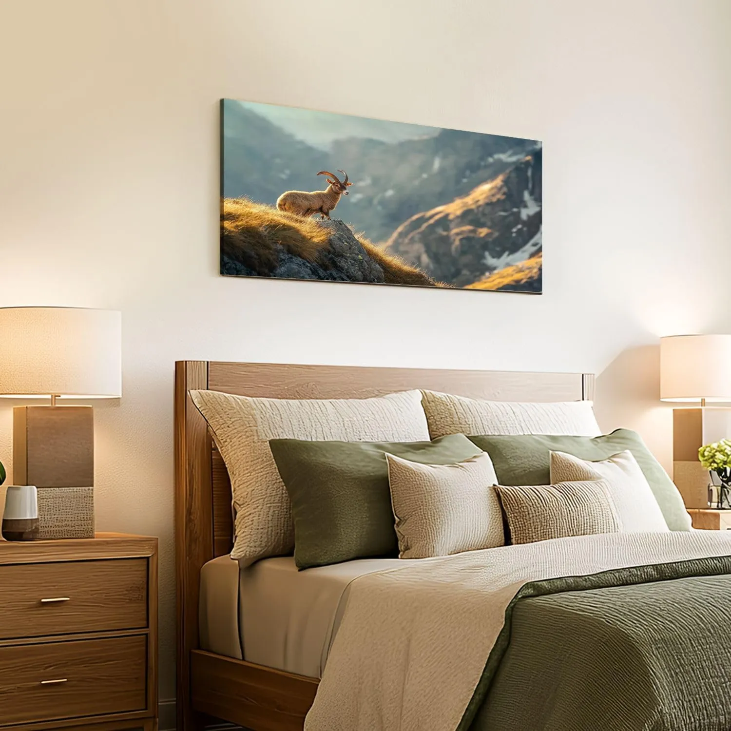 Canvas Wall Art Prints Alpine enjoys morning sun alps Large Framed Wall Art Painting Artwork Poster Hanging Home Decor for Living Room Office Bathroom 20"x40"