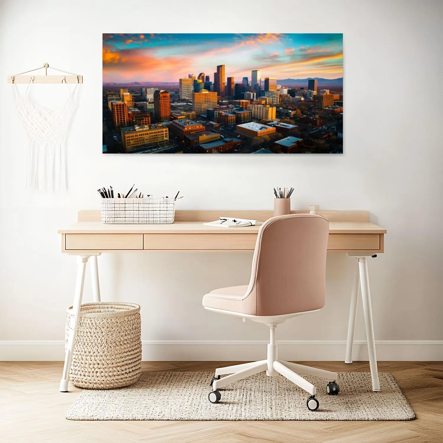 Canvas Wall Art Prints Alpine Glow Denver Morning Sunrise Large Framed Wall Art Painting Artwork Poster Hanging Home Decor for Living Room Office Bathroom 20"x40"