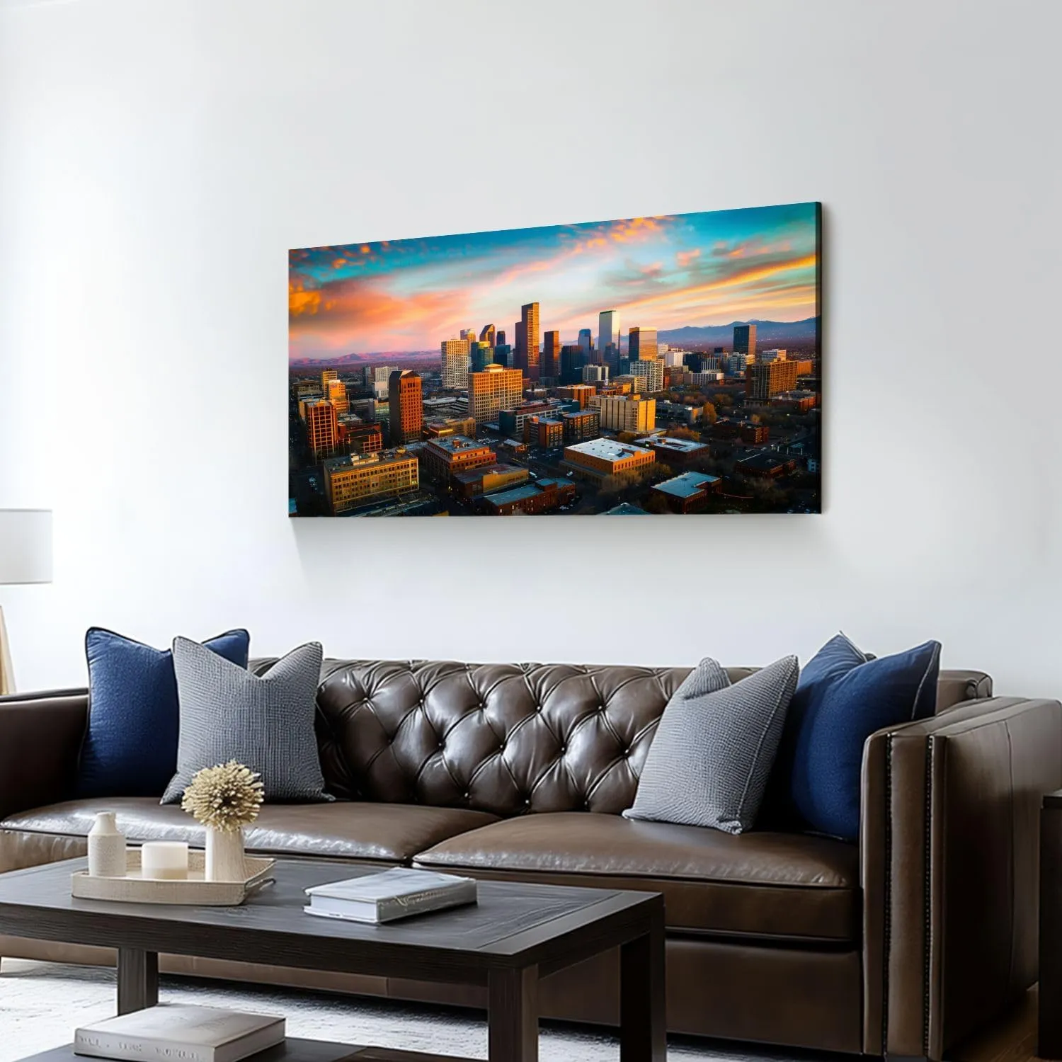 Canvas Wall Art Prints Alpine Glow Denver Morning Sunrise Large Framed Wall Art Painting Artwork Poster Hanging Home Decor for Living Room Office Bathroom 20"x40"