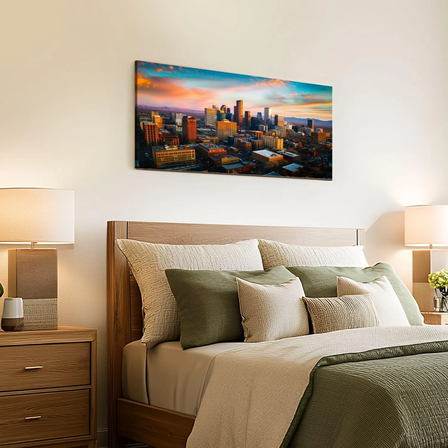 Canvas Wall Art Prints Alpine Glow Denver Morning Sunrise Large Framed Wall Art Painting Artwork Poster Hanging Home Decor for Living Room Office Bathroom 20"x40"