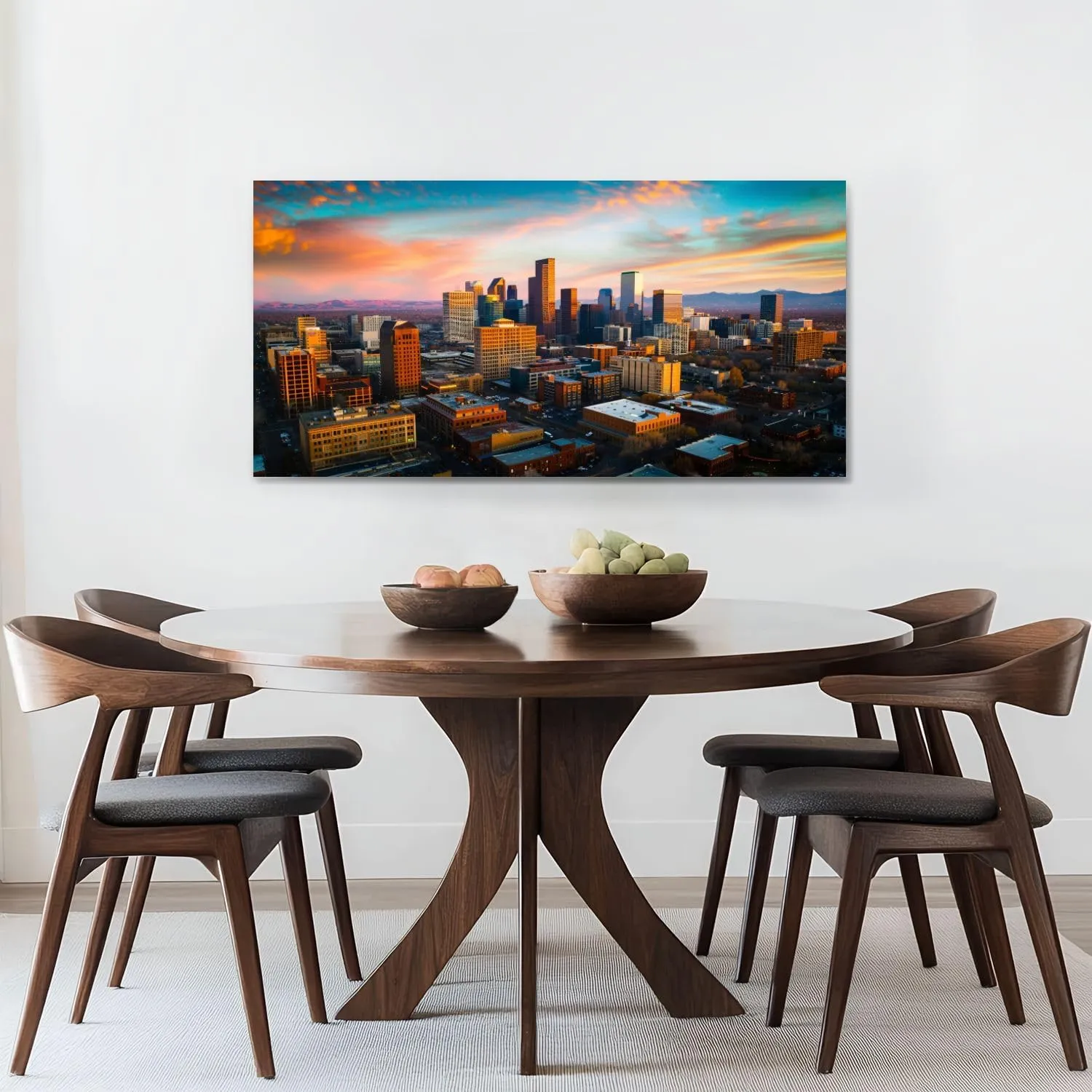 Canvas Wall Art Prints Alpine Glow Denver Morning Sunrise Large Framed Wall Art Painting Artwork Poster Hanging Home Decor for Living Room Office Bathroom 20"x40"