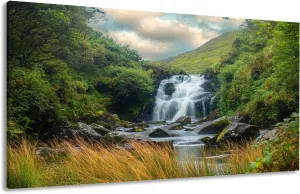 Canvas Wall Art Prints Torc Waterfall Killarney National Park County Kerry Ireland Large Framed Wall Art Painting Artwork Poster Hanging Home Decor for Living Room Office Bathroom 20"x40"