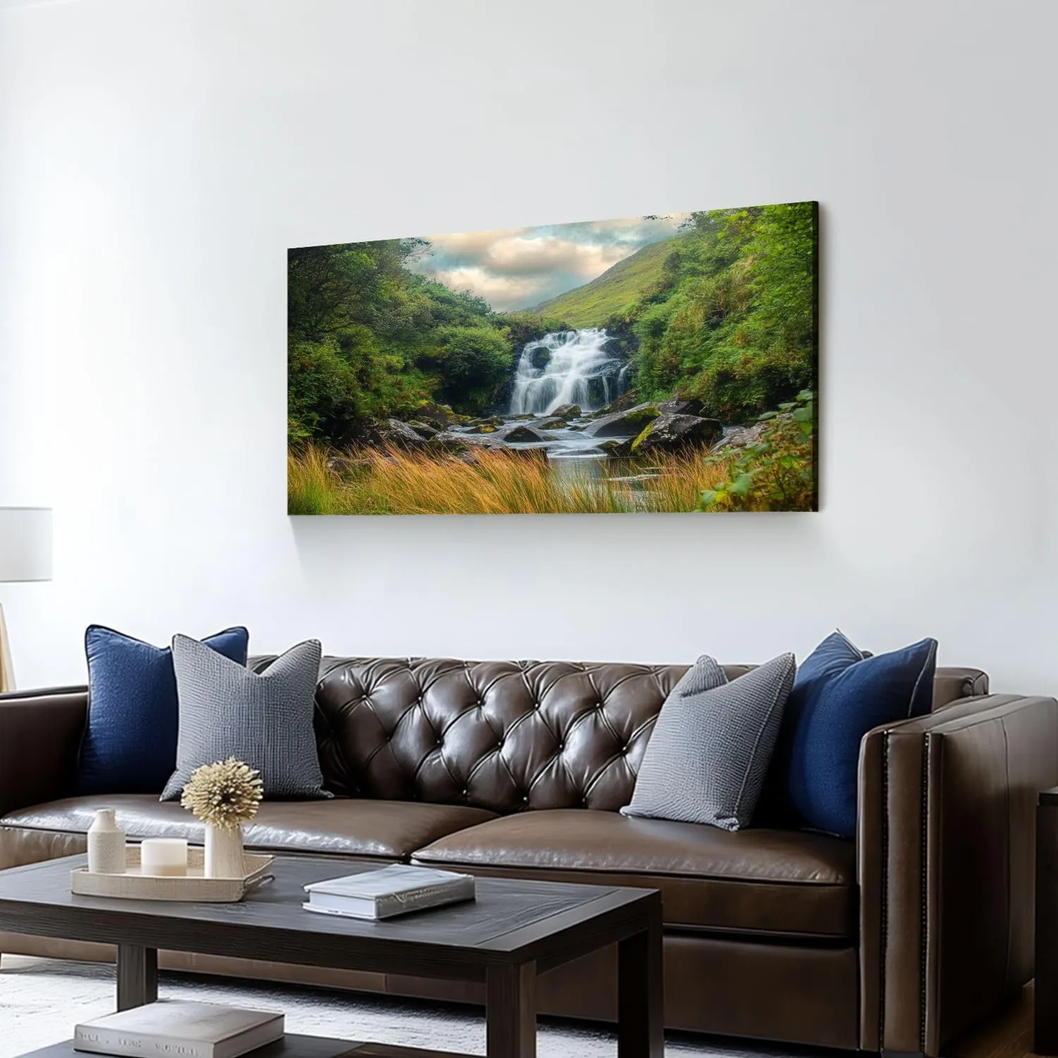 Canvas Wall Art Prints Torc Waterfall Killarney National Park County Kerry Ireland Large Framed Wall Art Painting Artwork Poster Hanging Home Decor for Living Room Office Bathroom 20"x40"