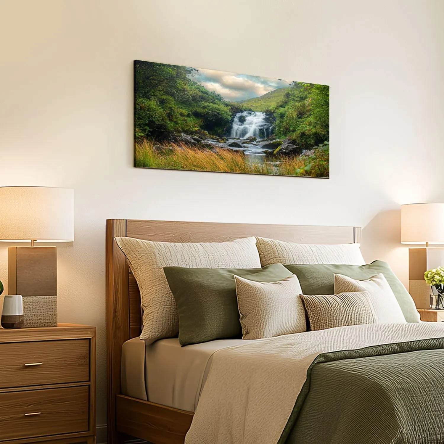 Canvas Wall Art Prints Torc Waterfall Killarney National Park County Kerry Ireland Large Framed Wall Art Painting Artwork Poster Hanging Home Decor for Living Room Office Bathroom 20"x40"