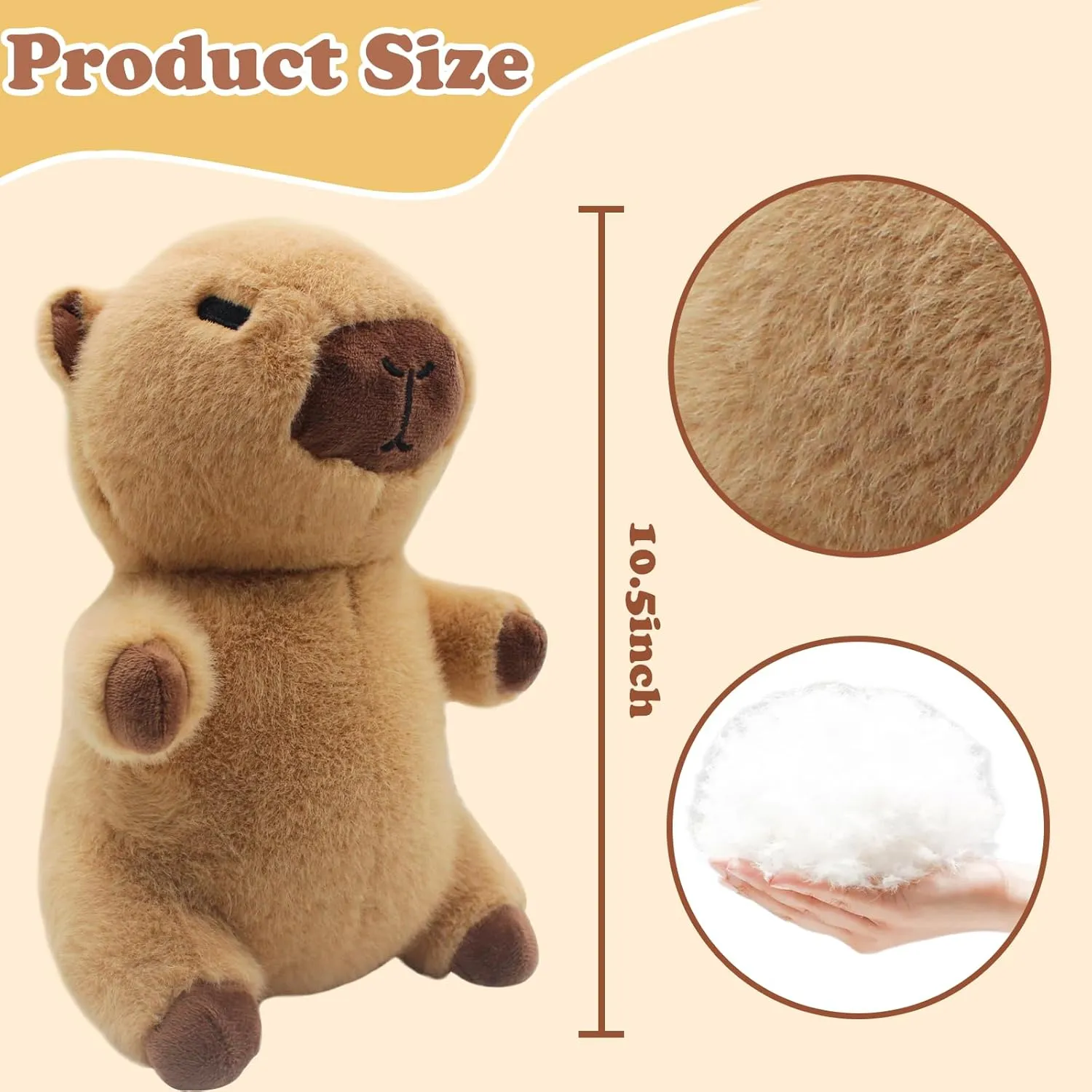 Capybara Plush with 11 pcs Clothes & Accessories,11 in Cute Capybara Stuffed Animal Plush Toys,Capybara Doll ,Dress Up Cute Plushies