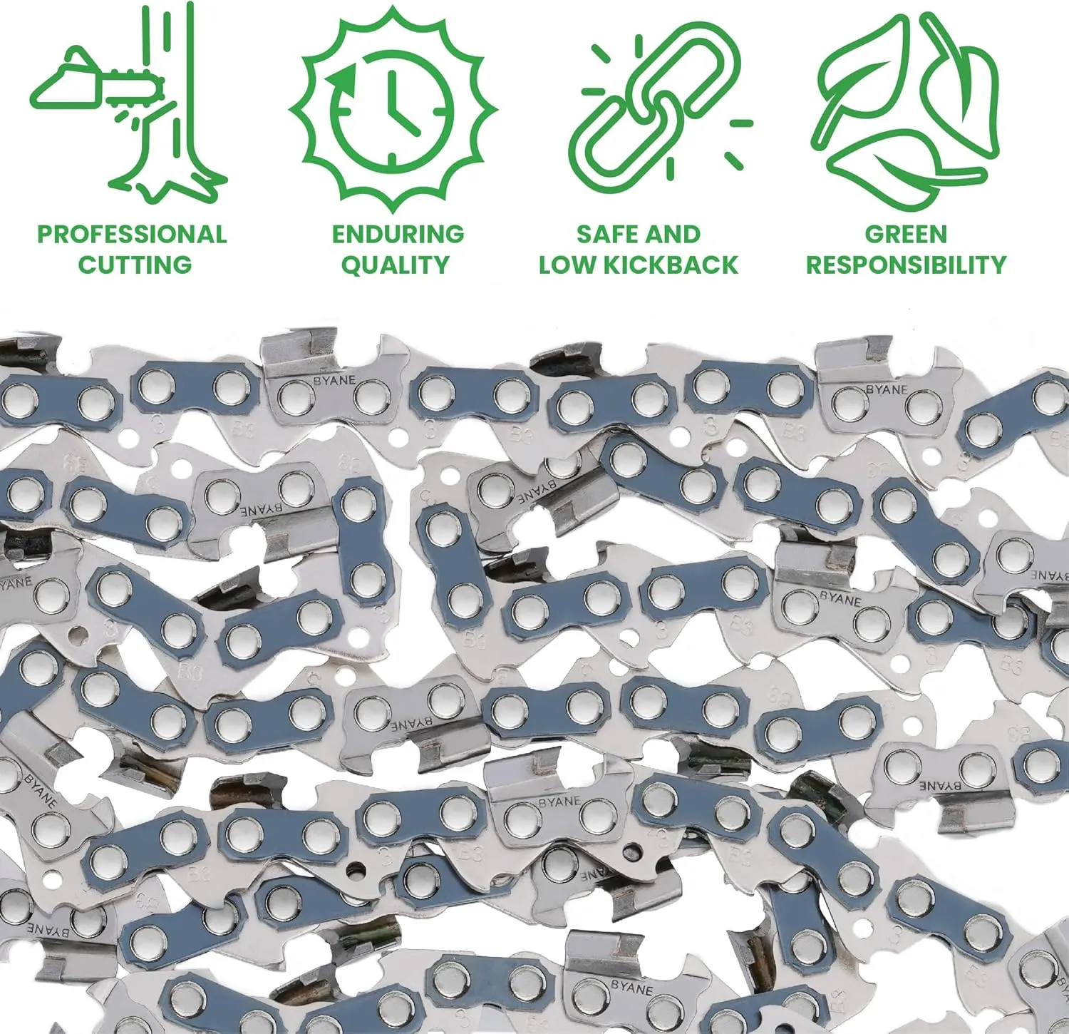 Carbide Chainsaw Chain 16 Inch, 3/8" LP Pitch, 050" Gauge, 56 Drive Links, Gifts for Men, Father's Day Gifts, Fits Craftsman, Poulan, Ryobi, Echo, Greenworks, and More- S56 (1 Chain).
