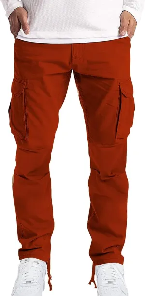 Cargo Pants for Men Tactical Jogging Pants Baggy Wide Leg Sweatpants Elastic Waist Jogger Pants with Multi Pockets