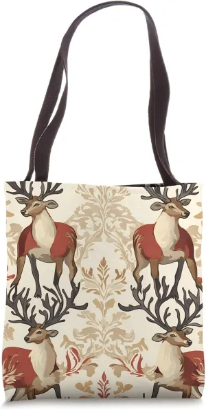 Caribou Art Nouveau Animal Wildlife Pattern Tote Bag