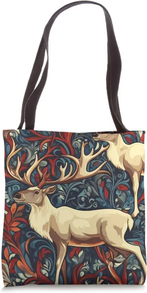 Caribou Art Nouveau Animal Wildlife Pattern Tote Bag