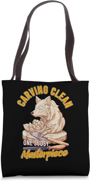 Carving Clean One Sudsy Masterpiece Fox Soap Carving Design Tote Bag