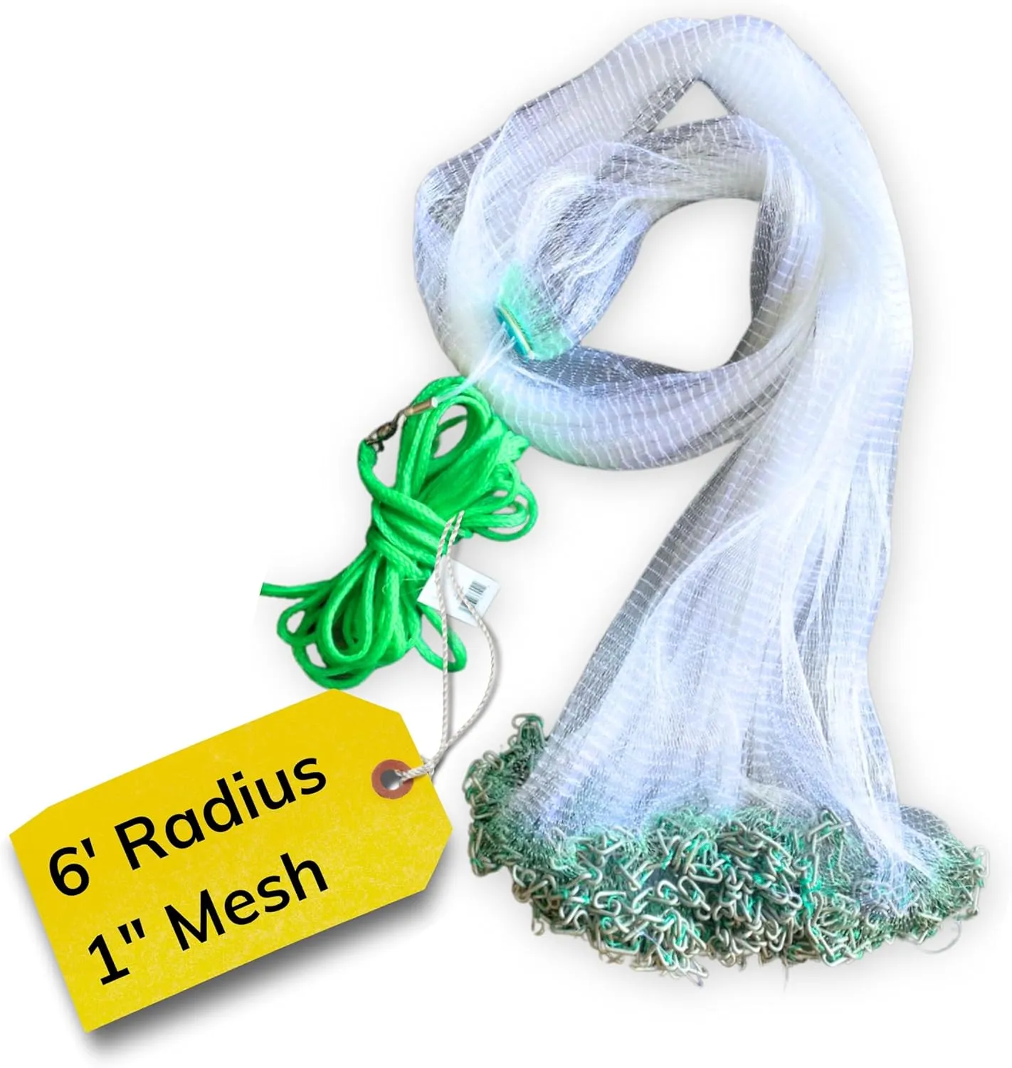 Cast Nets 4.5ft-10ft Radius|3/8",1/2",1" Mesh for Fishing with Chain Bottom, Salt Water Casting Fishing Net Gear, Easy Throw Nets Fishing Bait - Elite Series