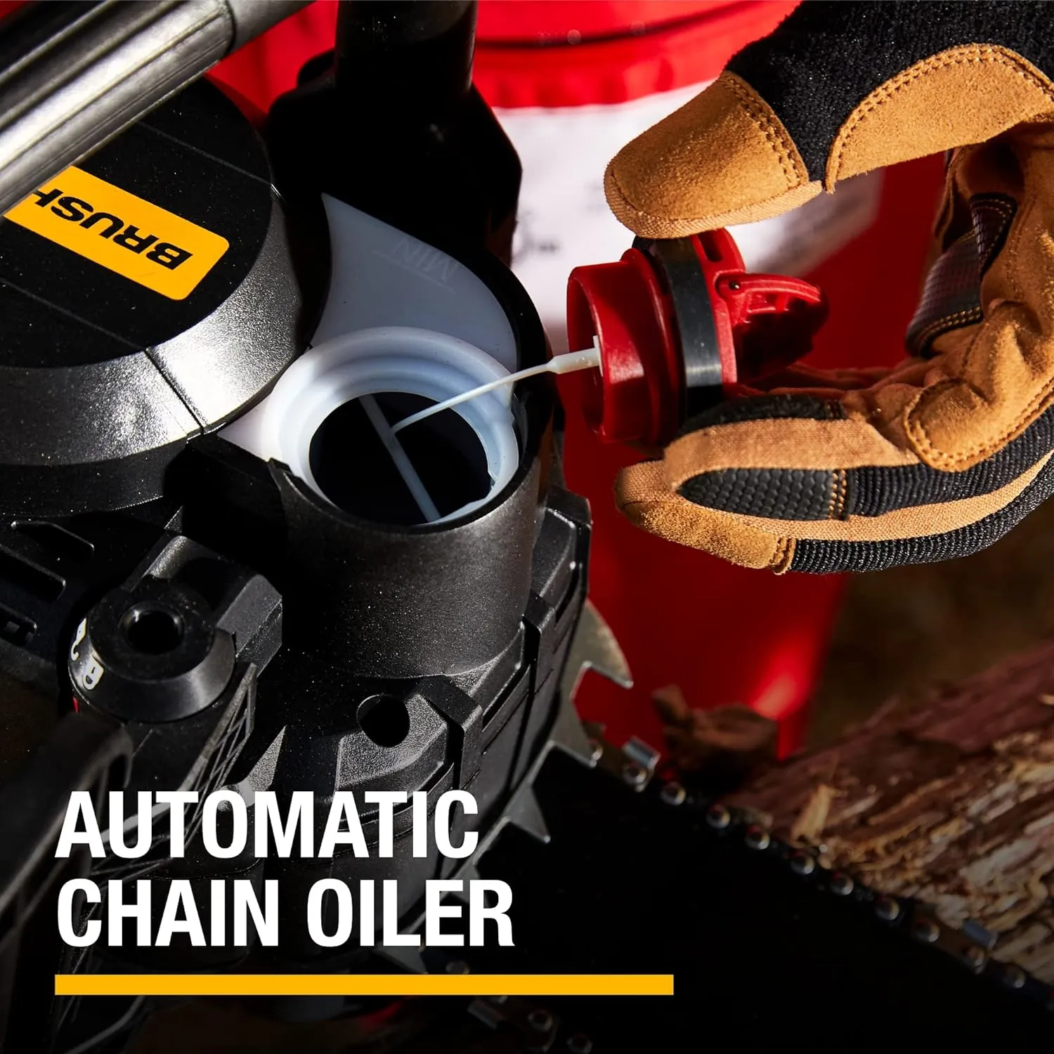 Caterpillar DG631 60V Brushless 18” Chainsaw, Battery Chainsaw with Chain Brake for Safety, Electric Chainsaw Cordless with Tool-Free Chain Tensioning – Battery & Charger Included
