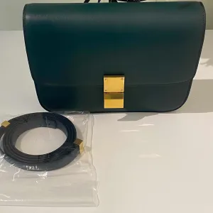Celine Box Bag Green Leather Crossbody Bag
