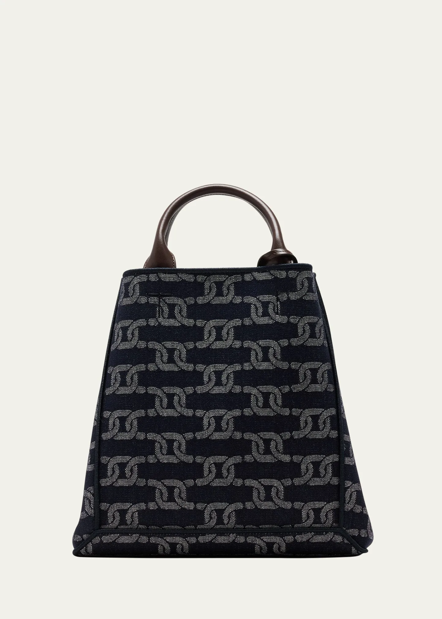 Chain-Link Denim Top-Handle Bag
