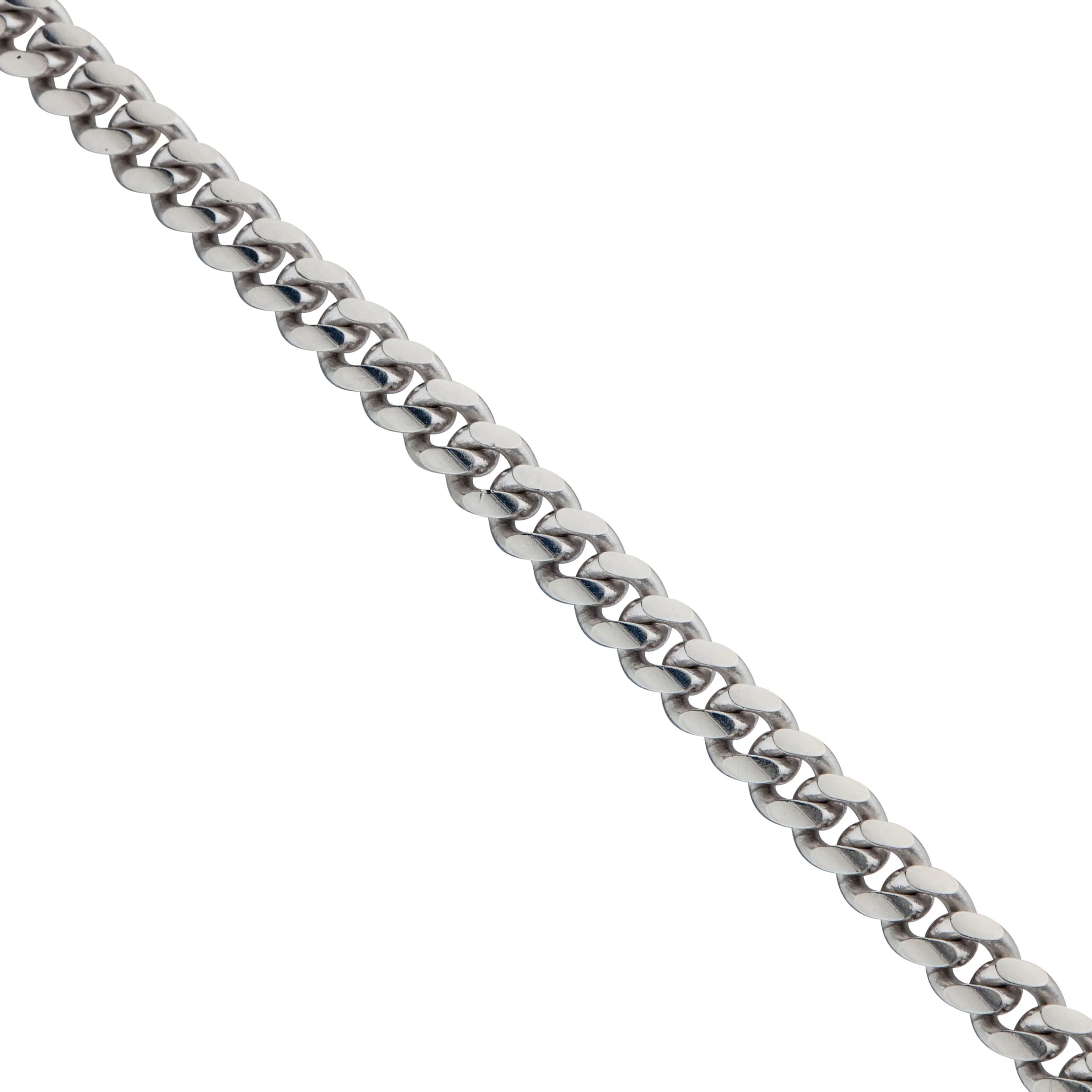 Chain Miami Silver Necklace Italian 925 Sterling Chic Streamlined Curb Link Cuban