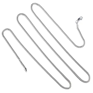 Chain Miami Silver Necklace Italian 925 Sterling Chic Streamlined Curb Link Cuban