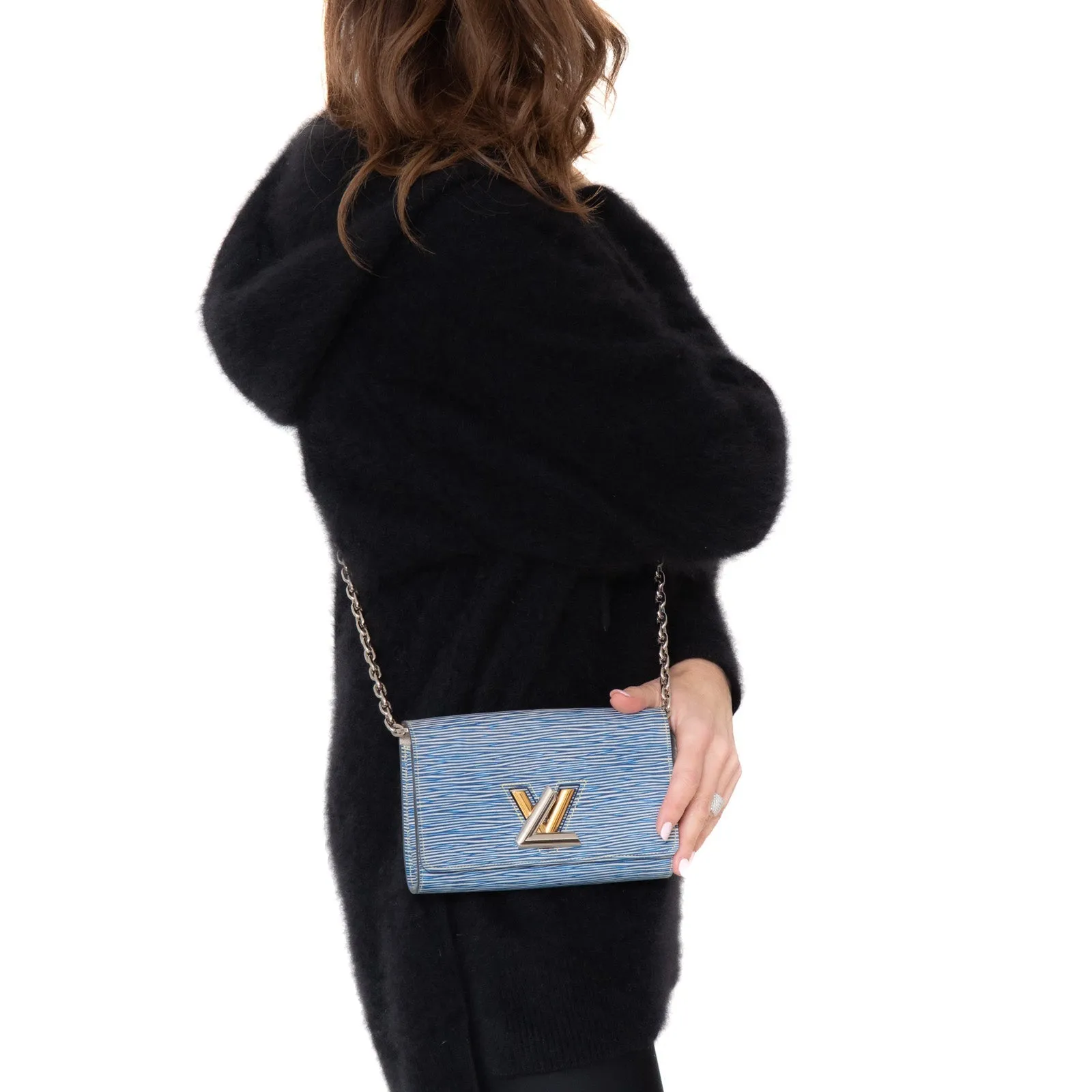Chain Streamlined shipping Wallet Epi Leather Vuitton Artistic Light On Chain Twist Bag Denim Louis