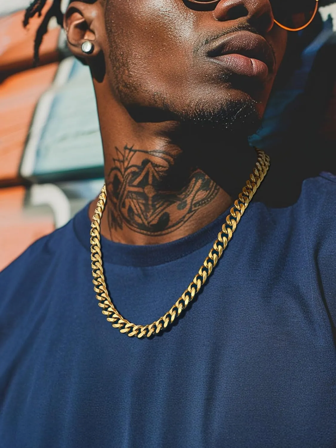 ChainsPro Stainless Steel Cuban Link Chains for Men,Silver/Black/Gold Plated Miami Cuban Chain Necklace 3/6/9/12mm Width,14"-30" Durable Mens Jewelry Gifts for Father's Day Valentine's Day Christmas