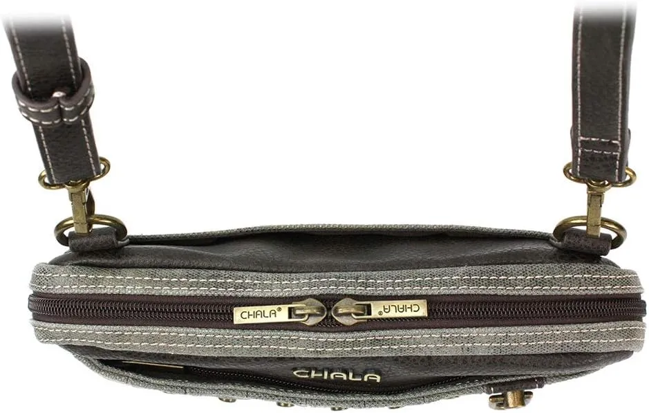 Chala Origami Xbody Crossbody Bag w/Metal Keychain - Paw Blue