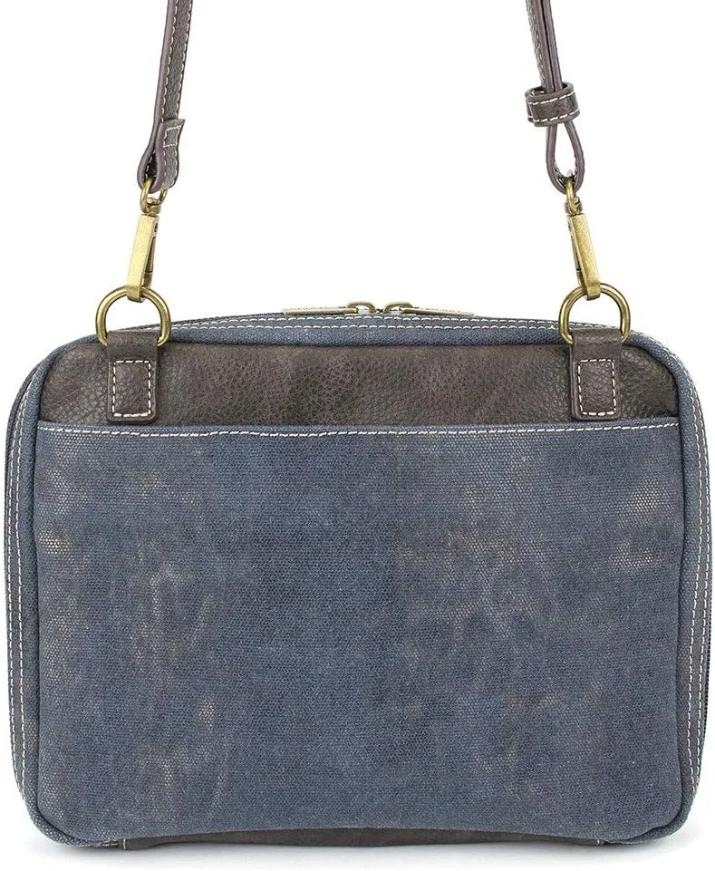 Chala Origami Xbody Crossbody Bag w/Metal Keychain - Paw Blue