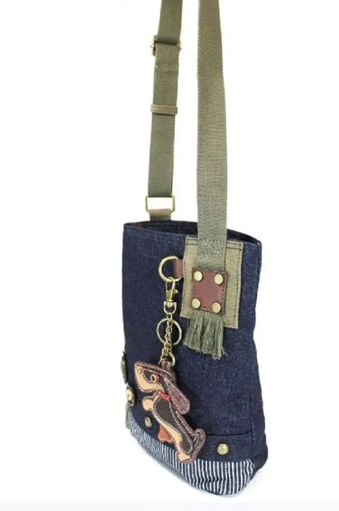 Chala Patch Crossbody, Washed Canvas Handbag, Zipper Top , Animal Prints