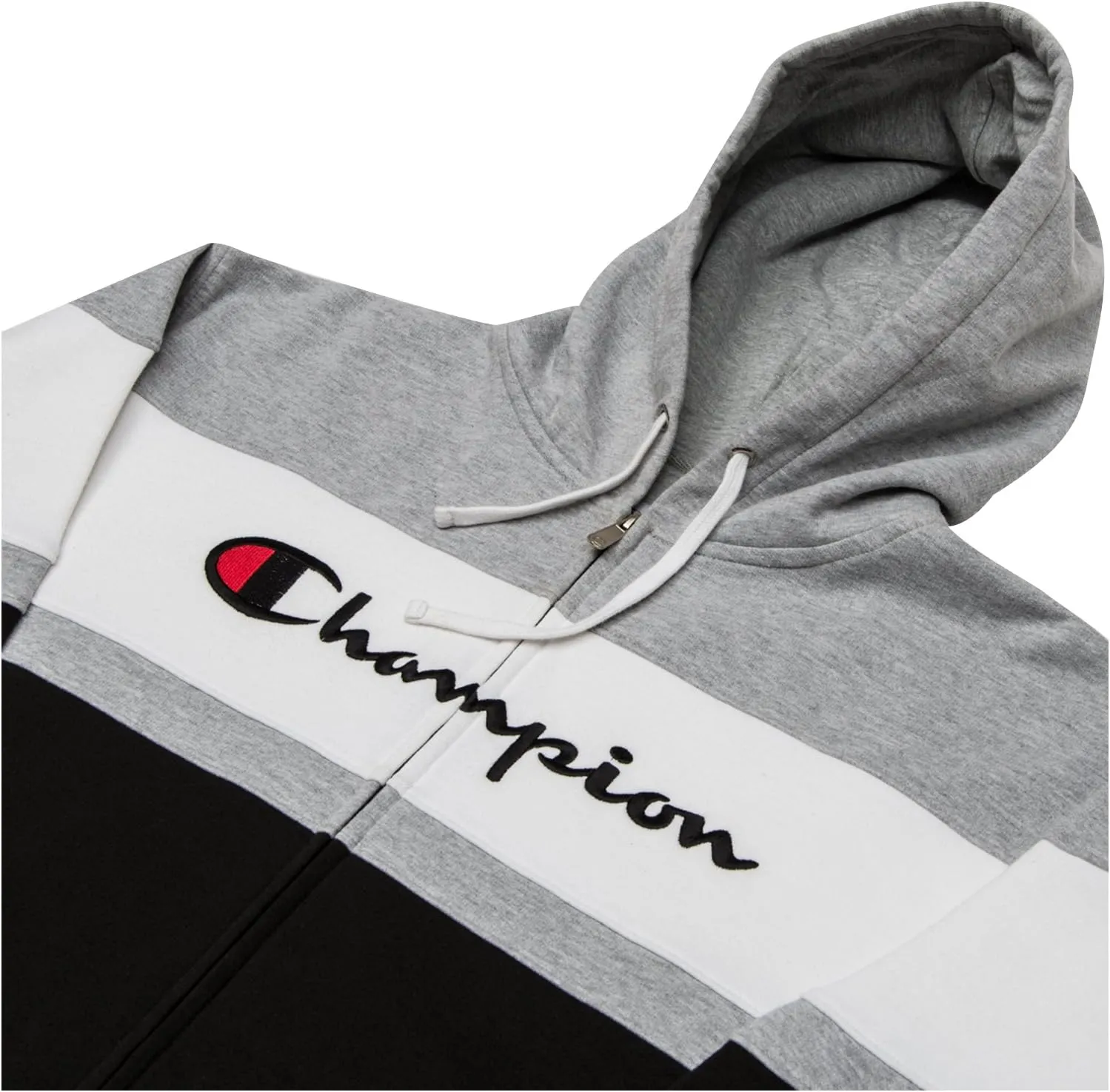 Champion Mens Big and Tall Full Zip Hoodie Classic Embroidered Logo