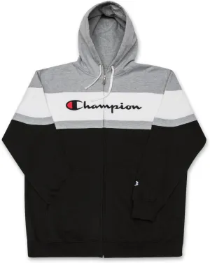 Champion Mens Big and Tall Full Zip Hoodie Classic Embroidered Logo