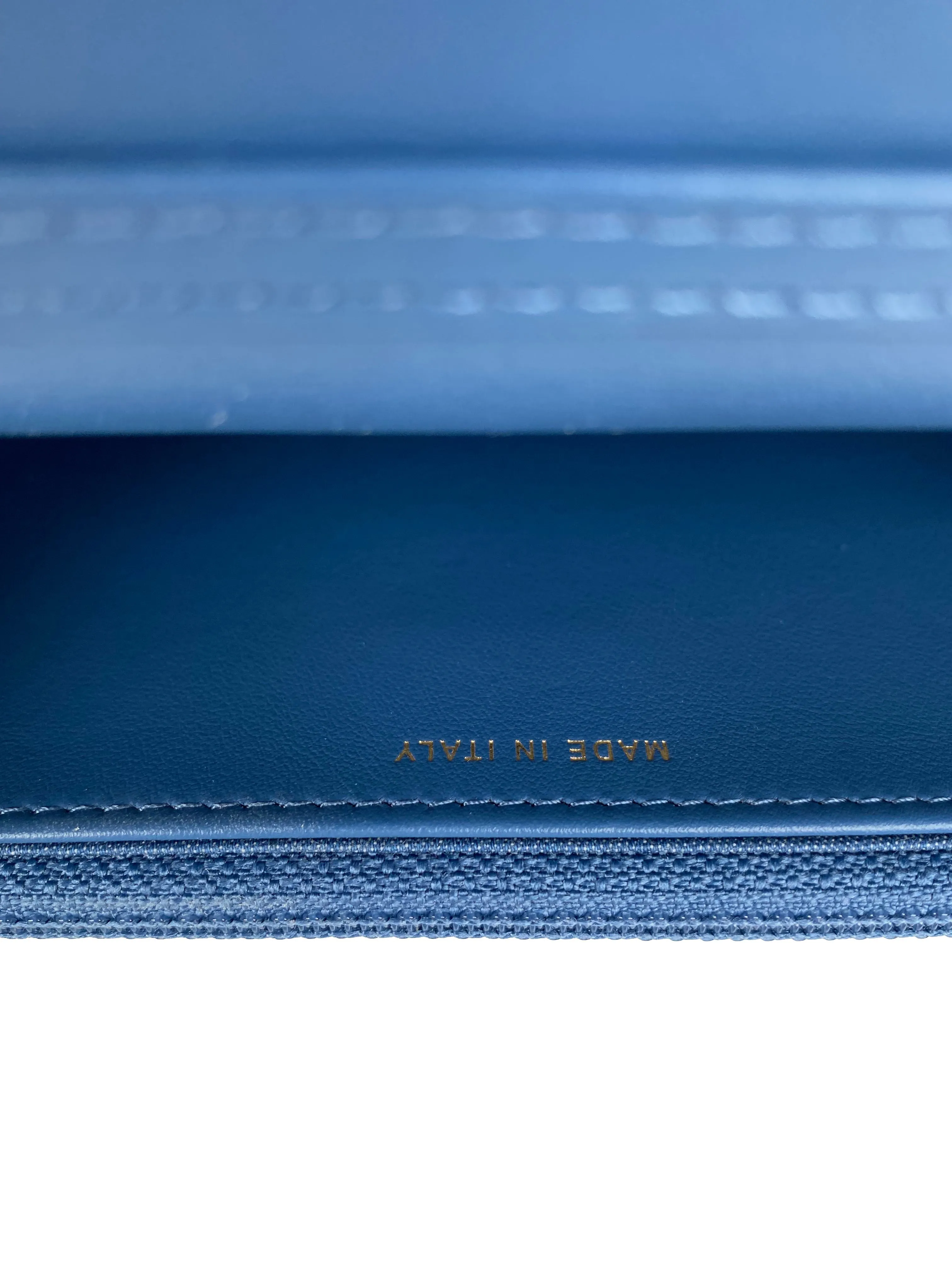 Chanel 22C Denim Wallet on Chain with Pearl Crush
