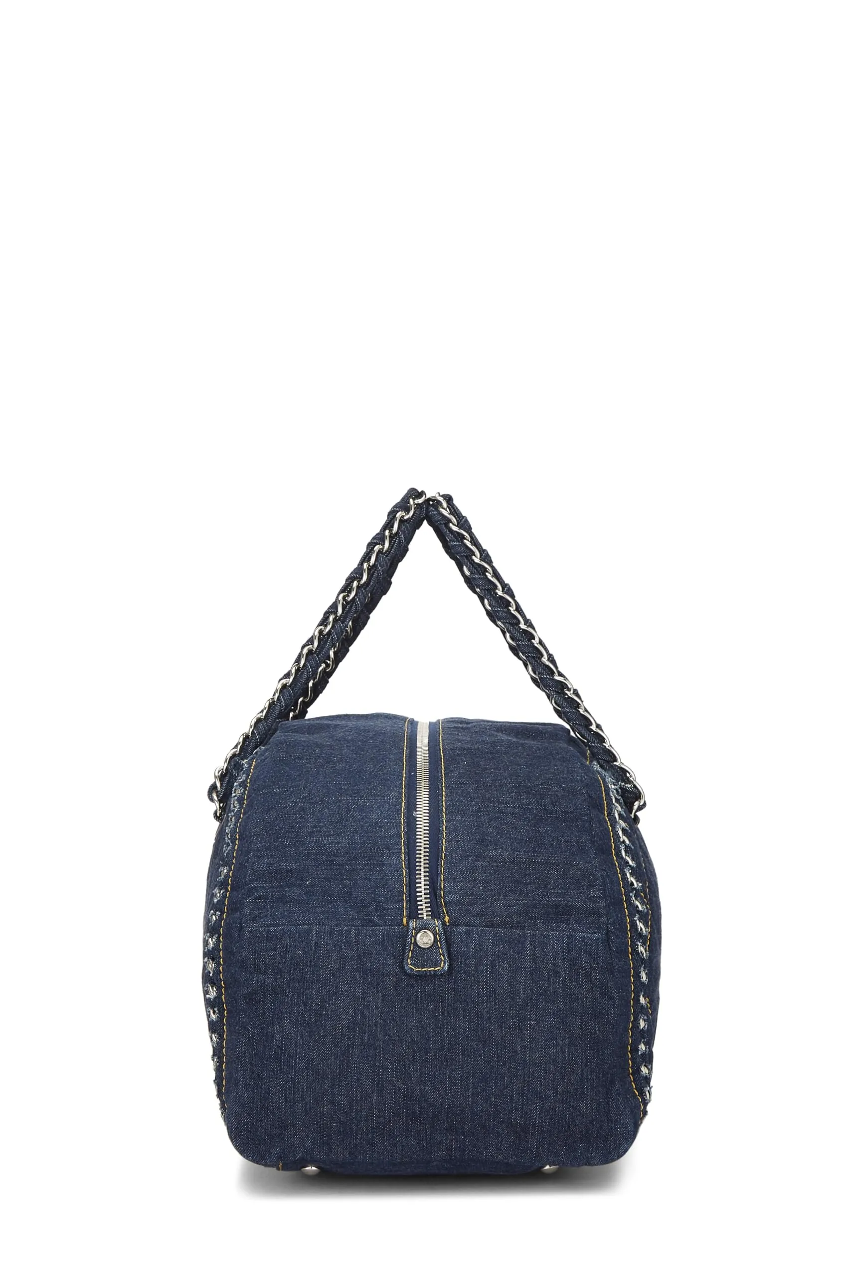 Chanel,  Blue Denim Luxe Ligne Bowler Large, Blue