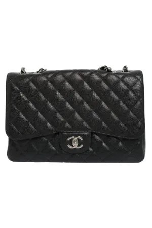 CHANEL Caviar Quilted Single Flap Bag Large