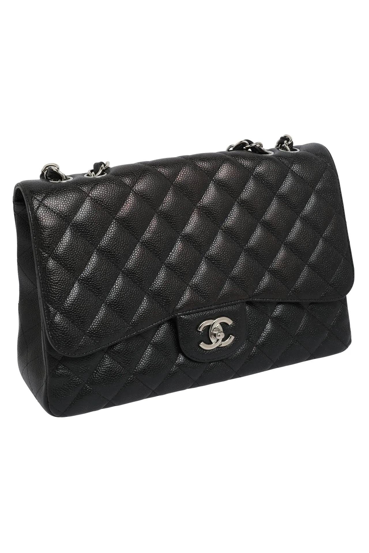 CHANEL Caviar Quilted Single Flap Bag Large