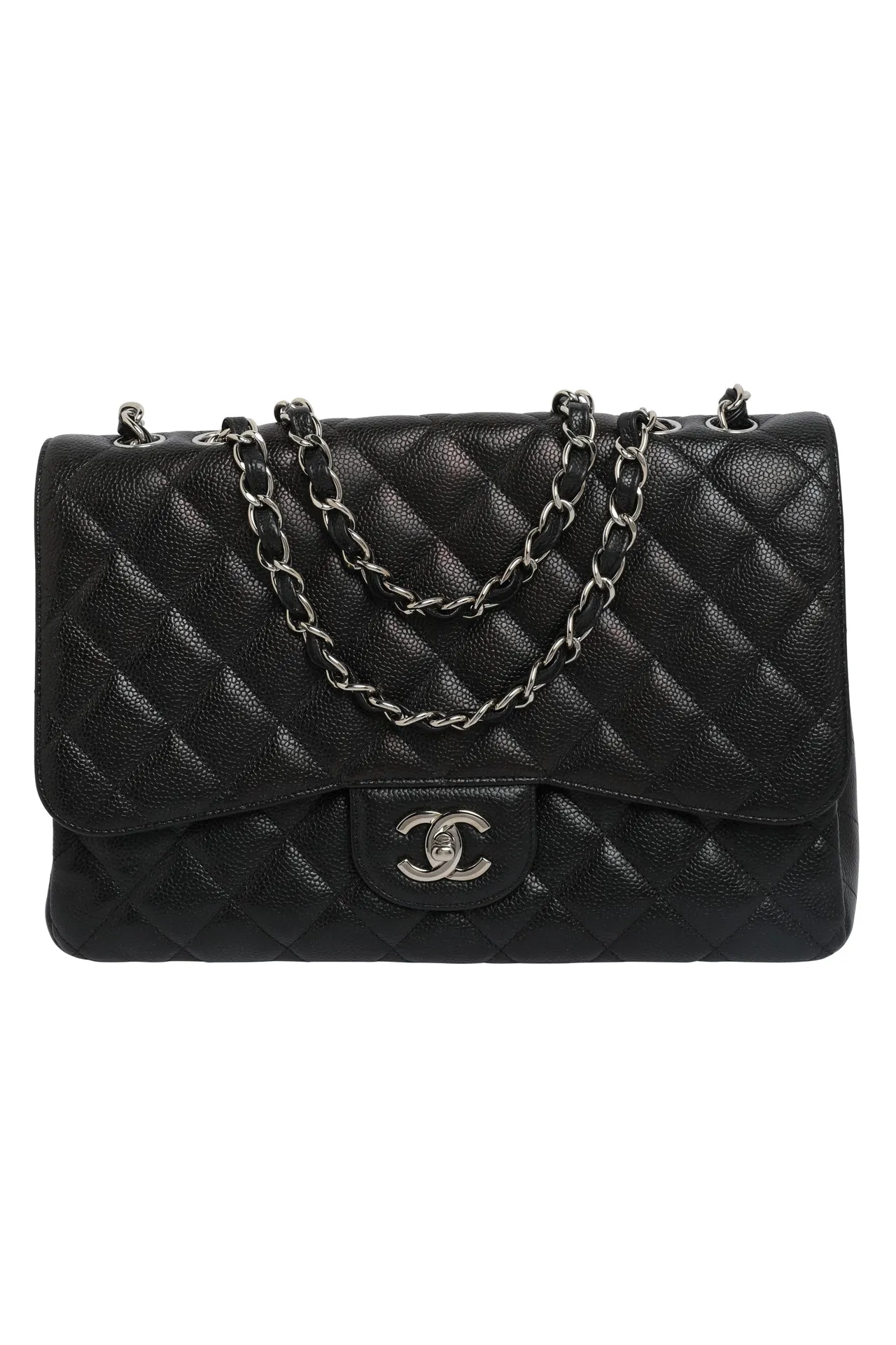 CHANEL Caviar Quilted Single Flap Bag Large