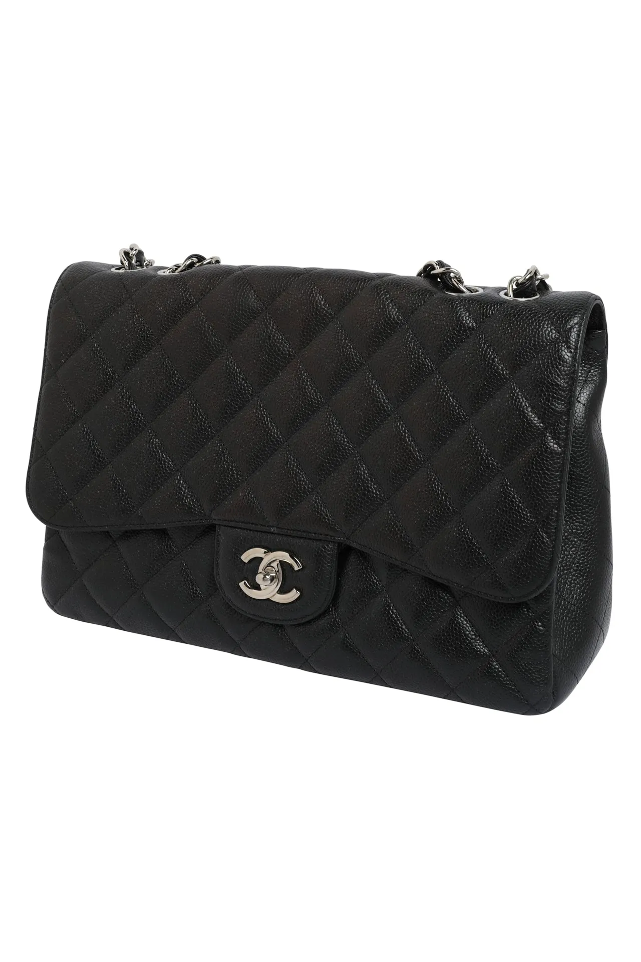CHANEL Caviar Quilted Single Flap Bag Large