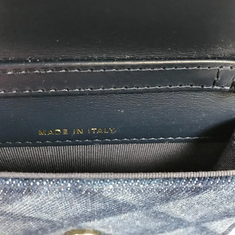 CHANEL CC Denim Mini Flap Quilted Bag Chain Purse