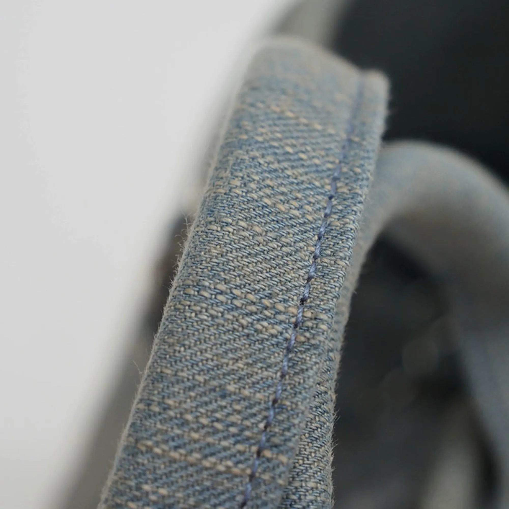 CHANEL Denim Shopping Bag Tote Light Blue Deauville Women's