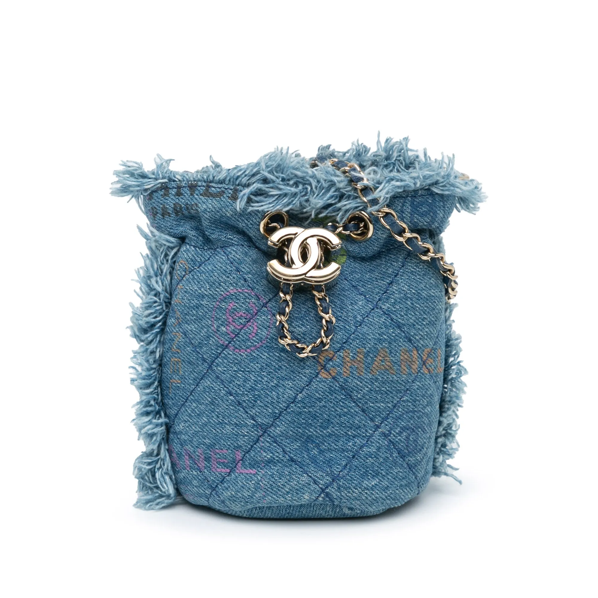 Chanel Mini Denim Mood Bucket with Chain (20509)