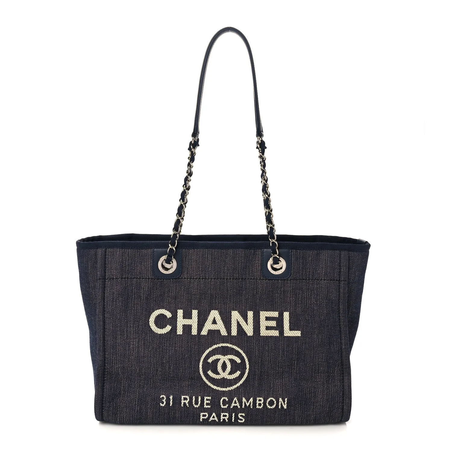 Chanel Small Deauville Tote Indigo Denim