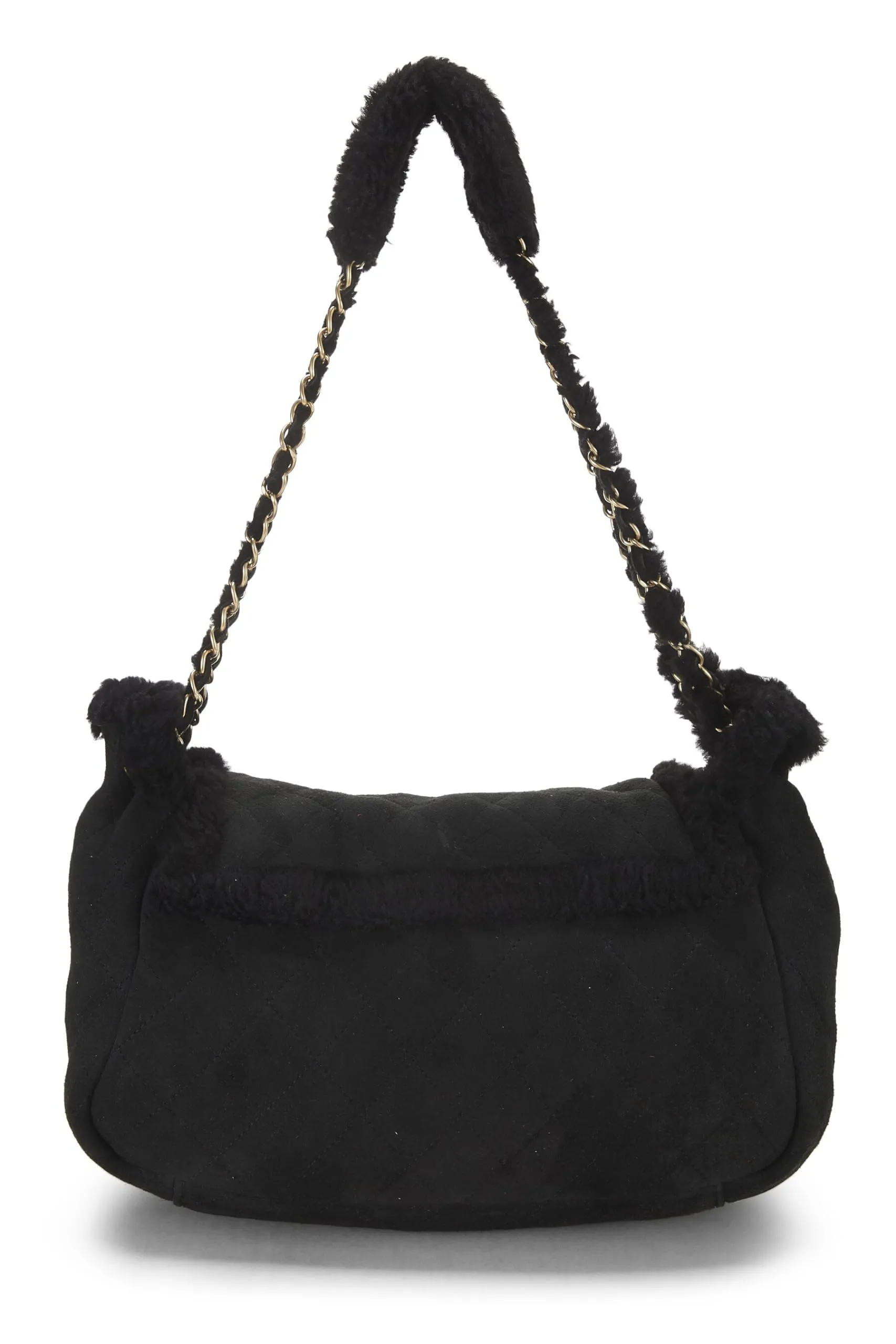 Chanel, Streamlined Shearling Small, Black Shoulder  Bag Trending sale Black