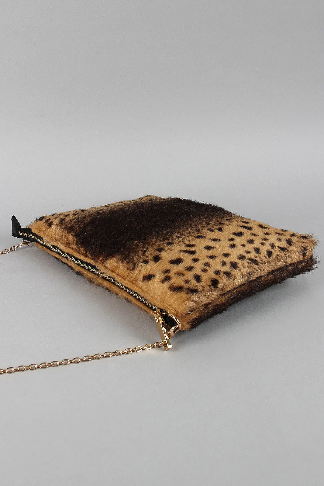 Cheetah Faux Fur Clutch
