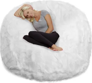 Chill Sack Bean Bag Chair: Giant 6' Memory Foam Furniture Bean Bag - Big Sofa Plush Faux Fur Cover
