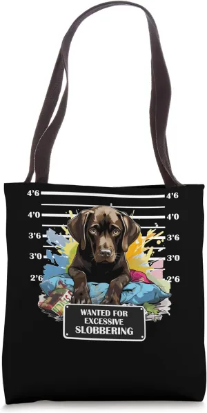 Chocolate Labrador Mug Shot Suspect Mugshot Dog Lover Tote Bag
