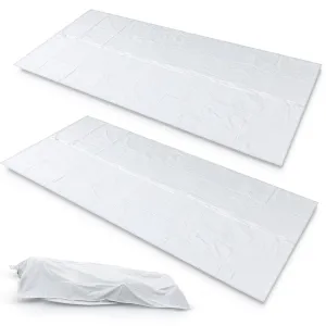 Chunful 2 Pcs Cadaver Body Bag White Vinyl Mortuary Bag with Full-Length Center Zipper Waterproof for Funeral Hospitals Body Transport