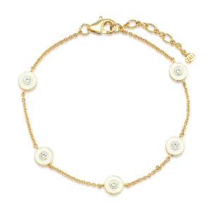 Circle Streamlined High-standard Chain Bracelet Enamel